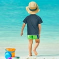 thumbnail image 4 of FORMRS Boys Rash Guard Short Sleeves Swim Shirt Quick Dry UPF 50+ Sun Protection, Sizes 3-12T, Green Goldfish, 4 of 6