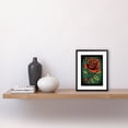 thumbnail image 2 of Old School USA Tattoo Ink Body Art Blooming Rose Rockabilly Americana 50s Artwork Framed Wall Art Print 9X7 Inch, 2 of 5