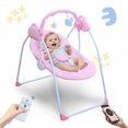 thumbnail image 4 of SIMANLI Electric Baby Swing with Bluetooth, Remote, Toys, 4-Speed Adjustable Infant Swing, Auto Rocking, for Newborns to Toddlers, Pink, 4 of 12