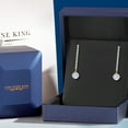 thumbnail image 5 of Gem Stone King 14K Yellow Gold White Moissanite and Lab Grown Diamond Dangle Earrings for Women | 2.36 Cttw | Gemstone Birthstone | Round 6.5MM, 5 of 7