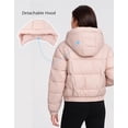 thumbnail image 4 of Cropped Puffer Jacket Women Pioneer Camp Waterproof Hood Short, 4 of 6