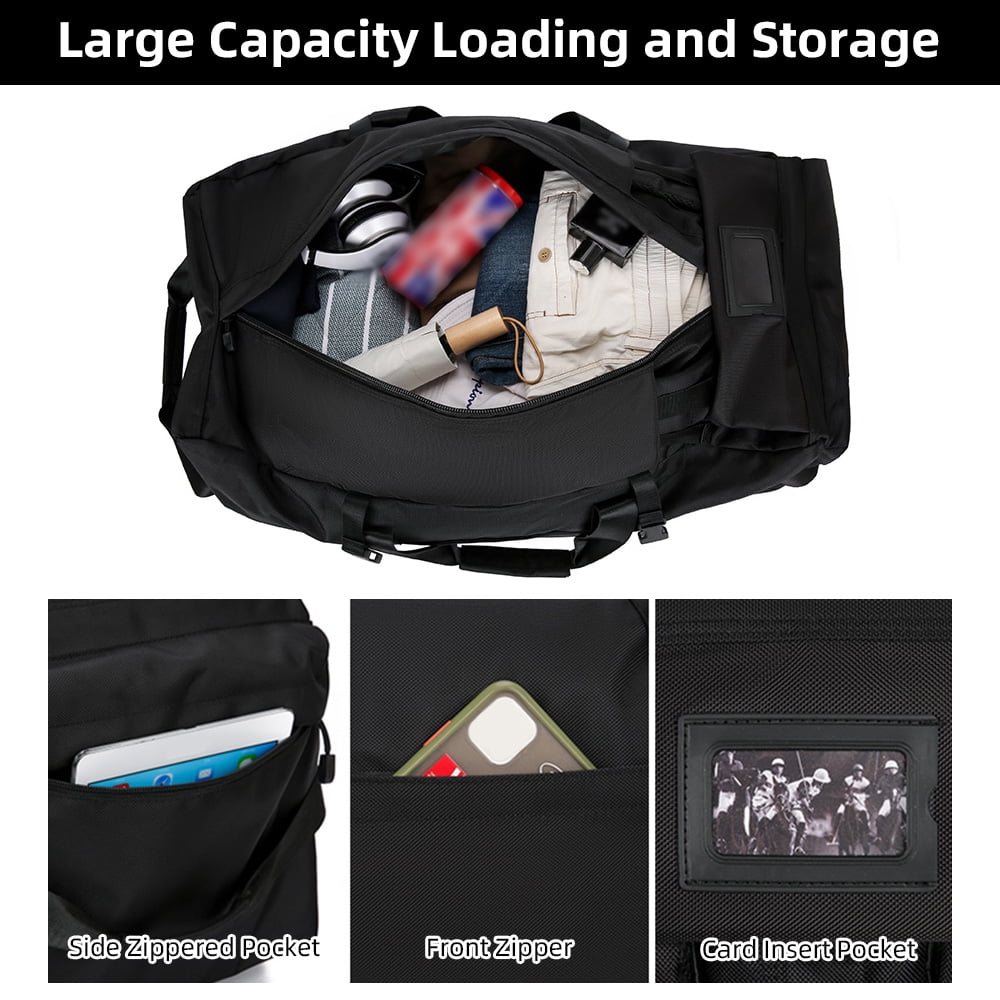 Large Duffle Bag For Travel With Wheels Handbag Trolley Bag Or Backpack 3-in-1 Convertible Water-Resistant Big Duffle Bags Foldable Carry On Bag