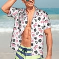 thumbnail image 4 of Uemuo Cute Dinosaur Printed Regular Fit Short Sleeve Casual Hawaiian Shirt for Men,Aloha shirt,Tropical shirt,Floral print shirt,Vacation Beach shirt-X-Large, 4 of 9
