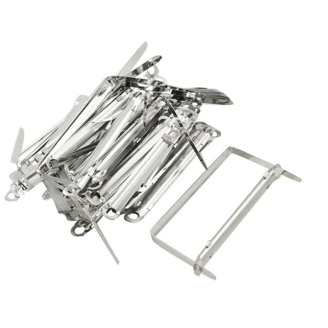 Unique Bargains Office Home Metal Organizer Binder Documents Clips Paper Fasteners 50 Sets
