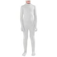 thumbnail image 2 of FAOWME Kids Toddler Boys Halloween Invisibility Jumpsuits Long Sleeve Turtleneck Solid Color Breathable Trendy Bodysuits For Activity Performance,White,S, 2 of 3