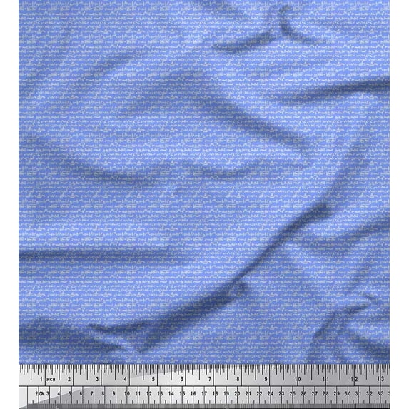 Soimoi Moss Georgette Fabric Geometric Formula Education Theme Printed Craft Fabric by The Yard 42 Inch Wide