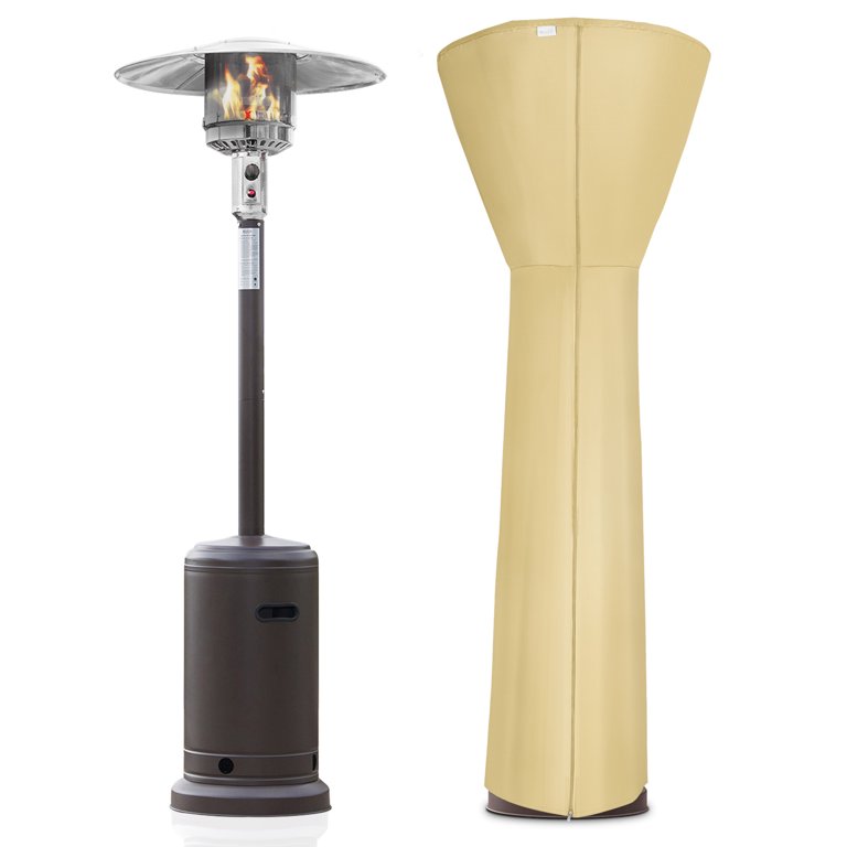 BELLEZE 48,000BTU Patio Mocha Heater Wheel On Base LP Propane Heat CSA  Certified, W/ Single-Side Waterproof Sand Heater Cover - Walmart.com