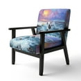 thumbnail image 2 of Designart "Wild Blue Ocean Waves XV" Upholstered Nautical & Coastal Accent Chair and Arm Chair, 2 of 5