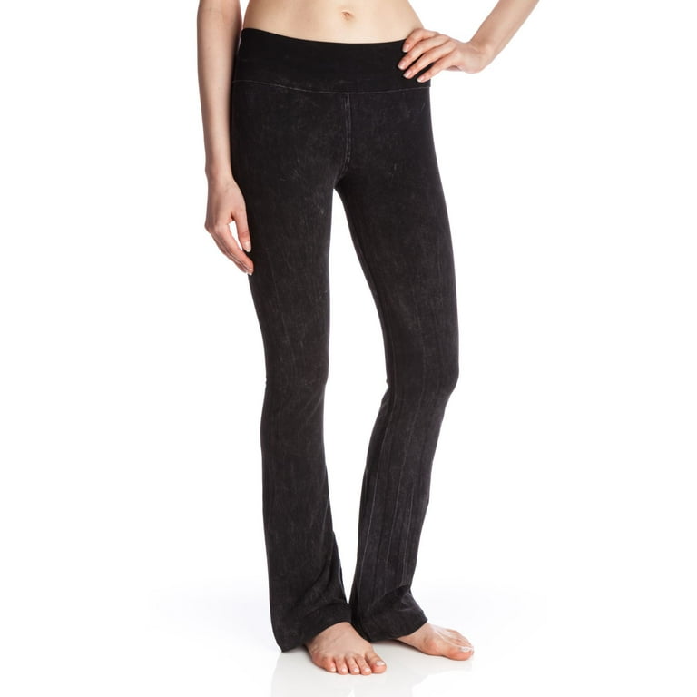 T Party Women's Mineral Washed Yoga Pants, Black, Large 