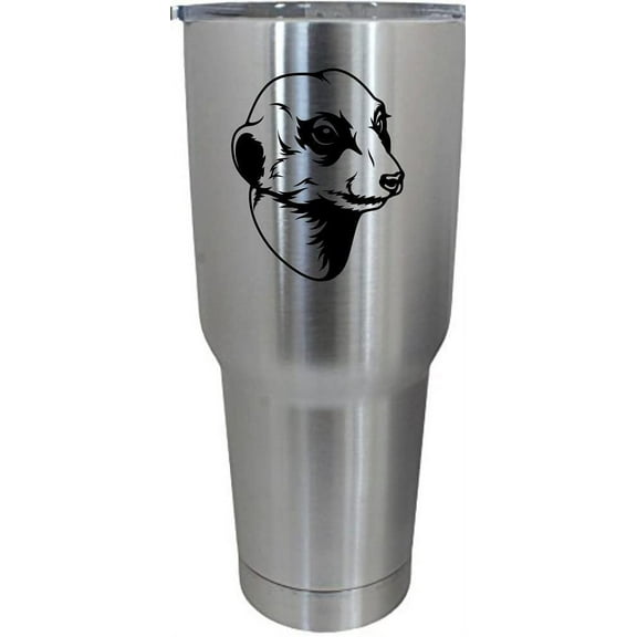 Meerkat Face Zoo Animal Themed Etched 30oz Stainless Steel Tumbler