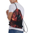 thumbnail image 3 of Drawstring Backpack - Lone Rider Under Red Sky Splash Proof Small Drawstring Gym Bag for Women Men, Cinch Sports String Bag Backpack for Travel Swimming Beach, 3 of 8