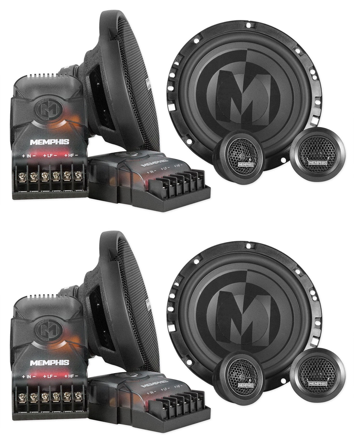 (2) Pairs Memphis Audio PRX60C 6.5" 100 Watt Component Car Speakers w