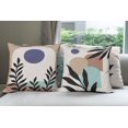 thumbnail image 3 of Minimal Throw Pillow Cushion Case Pack of 4, Modern Style Leaf Branch and Geometric Abstract Details Contemporary, Modern Accent Double-Sided Digital Printing, 20", Eggshell Tan and Seafoam, 3 of 6