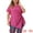 Hot Pink, variant on Women Plus Size Asymmetrical Hem Round Neck Short Sleeve Twist Knot Top 1X Navy Blue