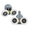 thumbnail image 1 of 2x Rouleaux de Porte de Douche Pièces de Rechange Accessoires de Fixation de Porte Coulissante Poulies Roues Rondes Matériel de Rail pour Portes Courbées Roues Gris 23mm, 1 of 7