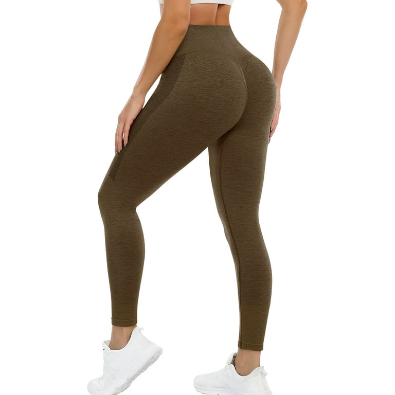 A AGROSTE High Waisted Booty Yoga Pants Seamless Butt Lifting leggings  Workout Gym Butt Leggings White-XL 