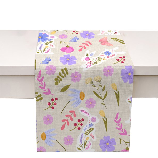 Mantel individual decorativo aislante para cocina y comedor con estampado de huevos de Pascua y conejito (G)