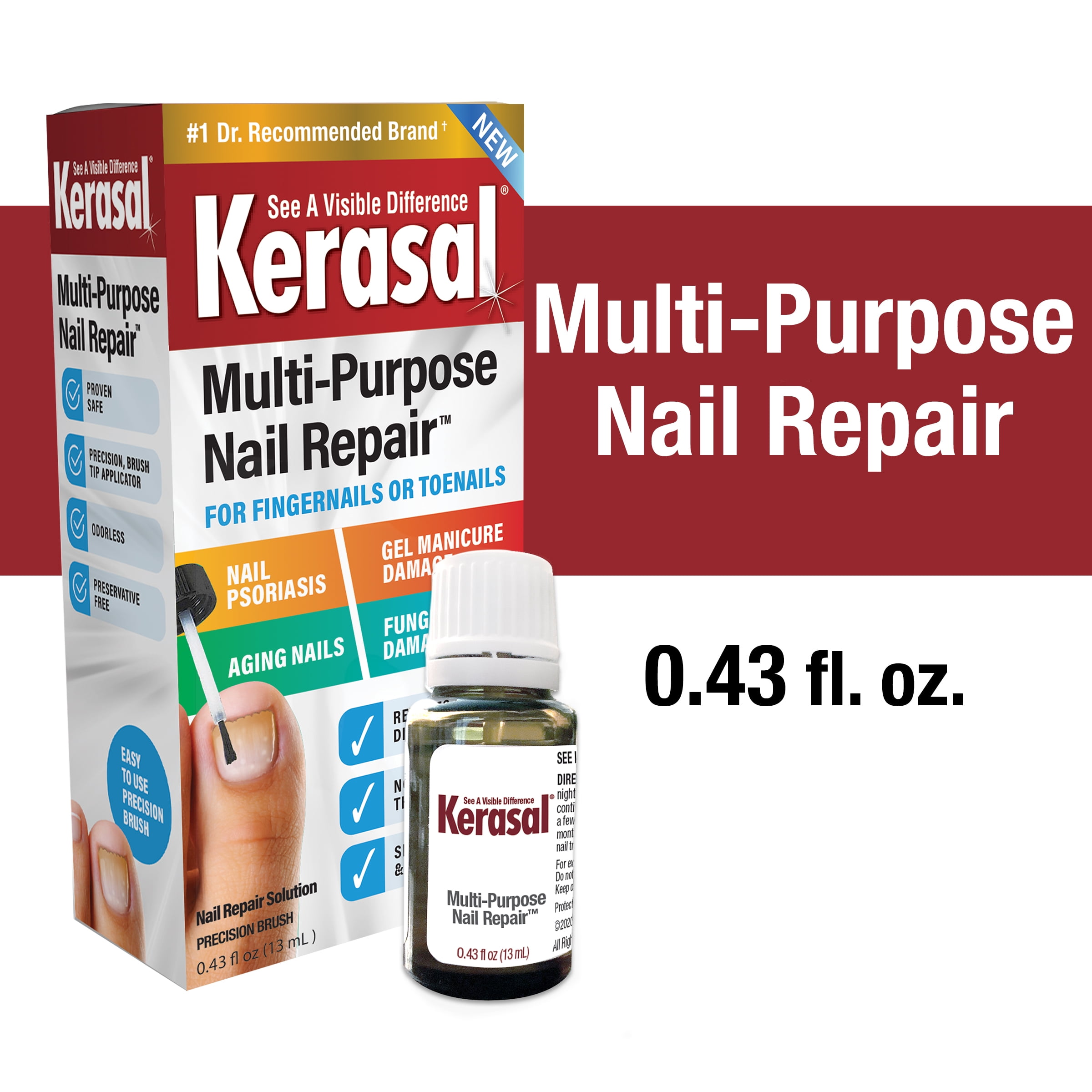 Vrijgevig lijden geschiedenis Kerasal Multi-Purpose Nail Repair, 0.43 fl oz - Walmart.com