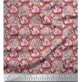 thumbnail image 1 of Soimoi Velvet Fabric Leaves & Rose Floral Printed Fabric 1 Yard 58 Inch Wide, 1 of 3
