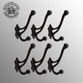 thumbnail image 2 of Renovators Supply Heavy Duty Coat Hooks Double Coat Hanger 3.8 x 1.5 x 5.78 in. Multiuse Wrought Iron Black Robe Hanger Rust Resistant Hook Pack of 6 Hooks, 2 of 9