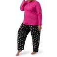 thumbnail image 4 of Fruit of the Loom Women's Beyond Soft Long Sleeve Top & Fleece Bottom Pajama Set, Sizes S-4X, 4 of 10