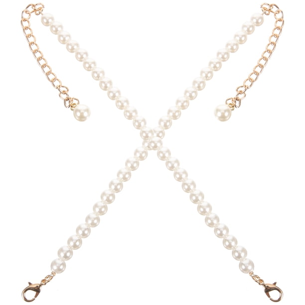 2 correas para zapatos, elegantes correas de tobillo con perlas, correas de repuesto para tacones.