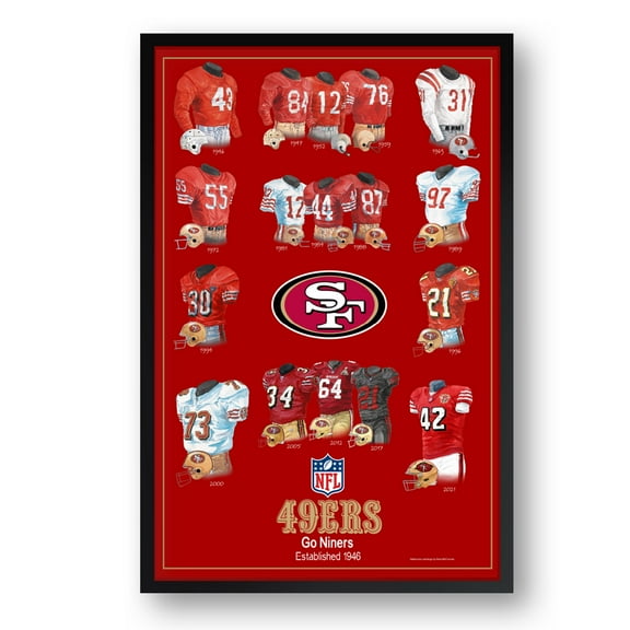 San Francisco 49ers 27" x 39" Uniform Heritage Framed Art Print
