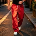 thumbnail image 2 of Men's Casual Baggy Sweatpants Wide Leg Cotton Sweat Pants Open Bottom Oversized Loose Fit,Uncuffed Drawstring Trackpants,Elastic Waist Streetwear with Pockets, 2 of 6
