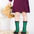 thumbnail image 5 of Fuzoiu Green and Black Houndstooth Print Kids Socks For Boys Girls,Grip Crew Socks with Non Slip,Lightweight Stretch Crew Socks,Toddlers Crew Boot Socks, 5 of 5