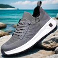thumbnail image 6 of NOKIO Mens Hiking Sneakers S𝗅ip On Elastic Strap Sport Shoes Comfortable Soft Sole Running Shoes Breathable Knit Non-S𝗅ip Athlet𝗂c Shoes Wide Width Casual Walking Shoes for Back to College, 6 of 9