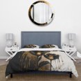 thumbnail image 3 of Designart "Golden Noir Calla Elegance" Floral & Botanical Bedding Covert Set - Calla Lily Black Floral Bed Set With 1 Sham, 3 of 6