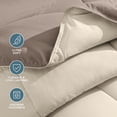 thumbnail image 6 of Bare Home 4-Piece Reversible Bed-in-a-Bag - Premium 1800 Collection - Twin XL, Sand/Taupe Comforter with Sand Sheet Set, 6 of 10