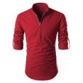 thumbnail image 1 of MensLongSleeveT-shirtZipUpCasualSlimFitStand-collarShirtsTops, 1 of 3