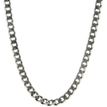 American Steel Men's Stainless Steel Jewelry/Black IP Ion Plated 20 Two-Tone Curb Chain Necklace, 6.25mm