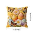 thumbnail image 3 of AURIGATE Easter Embroidered Egg & Butterfly Pillowcase, 17.72in Decorative Throw Pillow Cover, Festive Spring Easter Sofa Couch Home Decor (Multi-Pattern), 3 of 6