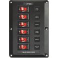 thumbnail image 3 of Blue Sea Power Distribution Box 4352-BSS Circuit Breaker Panel; 12 Volt DC; 45 Amp; 6 Positions; Black; Polycarbonate/ABS; With 15 Square Format Circuit Labels/Mounting Screws, 3 of 3