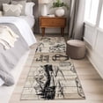 thumbnail image 5 of Farm Milk Washable Runner Rugs 2'x6', Graffiti Cow Cartoon Cheese Gray Pastoral Landscape Retro Low Pile Throw Entryway Rug Non-Slip Sturdy Edge Binding Carpet for Indoor Bedside Entrance Bedside, 5 of 9
