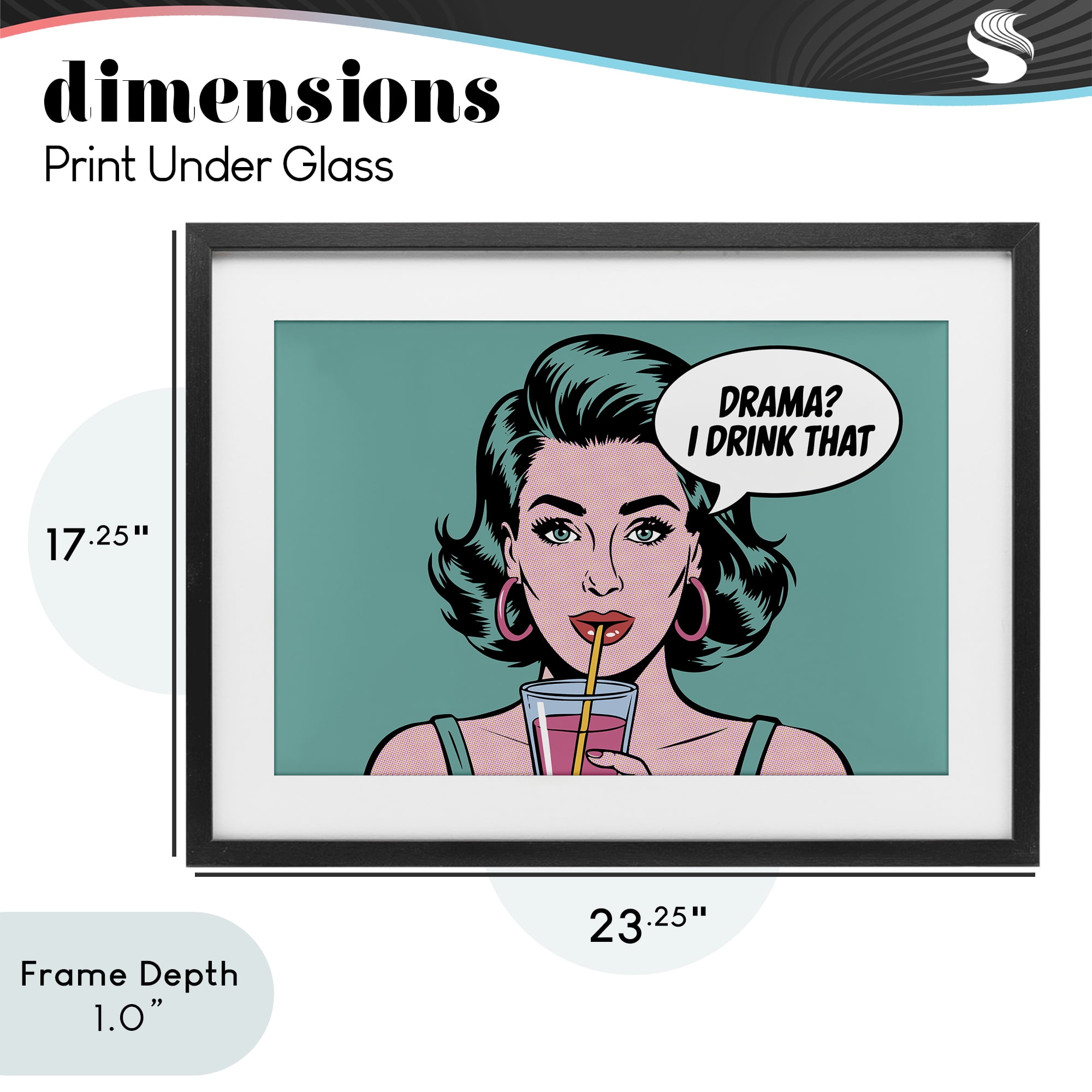 Stupell Industries Drama I Drink That Black Framed Print Under Glass, design by Andreas Magnusson