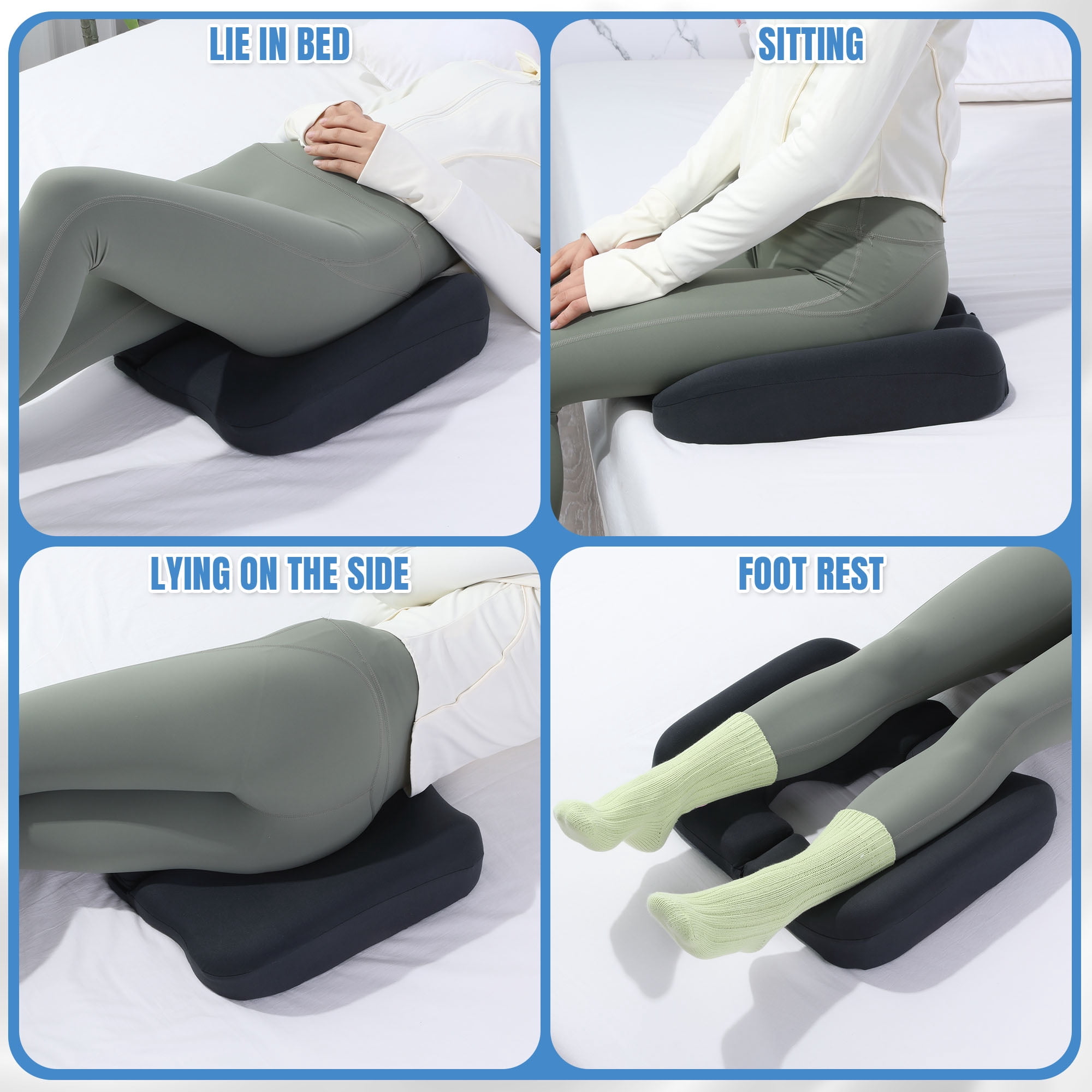 HOMBYS Memory Foam Bed Sore Cushions for Butt, Bedsore Pressure Relief Pillow for Sleeping and Sitting,Cushion for Bed Sores on Buttocks, T Shaped Opening Tailbone Pillow (Dark Grey)