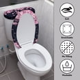 thumbnail image 3 of HELLHERO Polyester Fabric Bathroom Toilet Cozy Set & Stretchy Fabric Toilet Seat Lid Cover & Elastic Bottom for Toilet Soft, 3 of 8