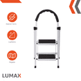 thumbnail image 2 of Escalera Tijera Plegable Lumax ZGS-718-2 2 Peldaños Tubular Blanco, 2 of 7