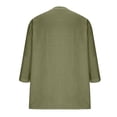 thumbnail image 3 of Dresfit Gauze Tops for Women Button Down 3/4 Sleeve Linen Shirts Summer 2026 V Neck Casual Blouses Lightweight Plain Dressy Dressy T Shirts M, 3 of 6