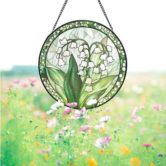 Lily of the Valley Stained Glass Suncatcher – Floral Window Hanging, Mother's Day Gift, Spring Garden Decor, Handmade Glass Art
