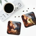 thumbnail image 4 of Vsdgher Lava Dragon Leather Coasters for Drinks, Durable Drink Coasters 4 Set for Tabletop Protection, Luxurious Home Décor and Housewarming Gift ( {designName})Square, 4 of 6
