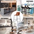 thumbnail image 2 of CRISSCROSSCHAIRS Counter Height Bar Stools Set of 2, Modern Faux Leather Barstools with Back, Metal Legs, 26 inch Seat Height, 2 of 8