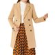 thumbnail image 1 of Abrigo largo de invierno de doble botonadura con solapa de muesca para mujer INSPIRE CHIC L color caqui, 1 of 7
