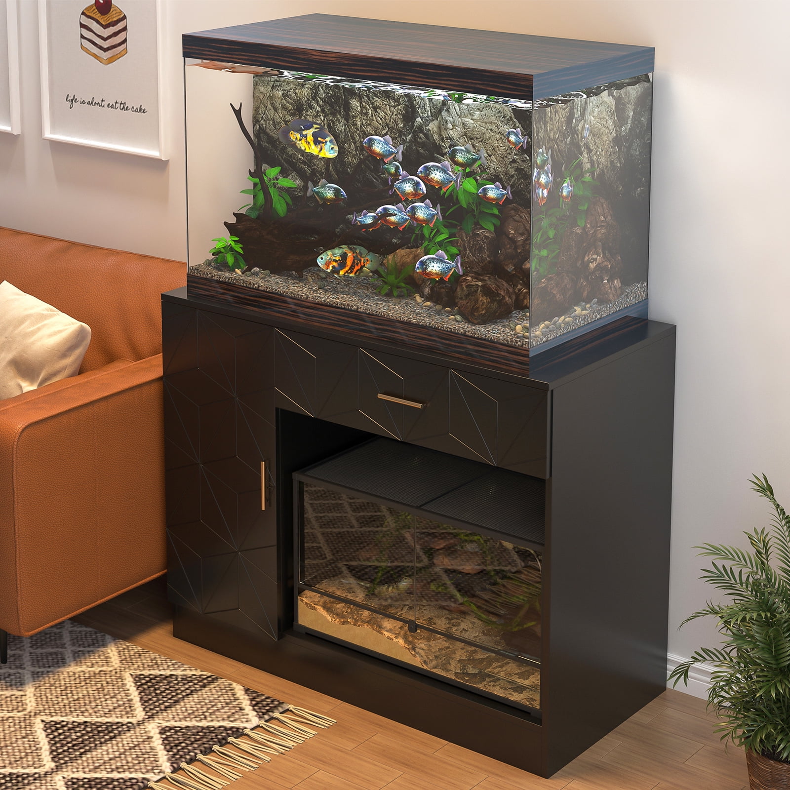 Short aquarium outlet stand