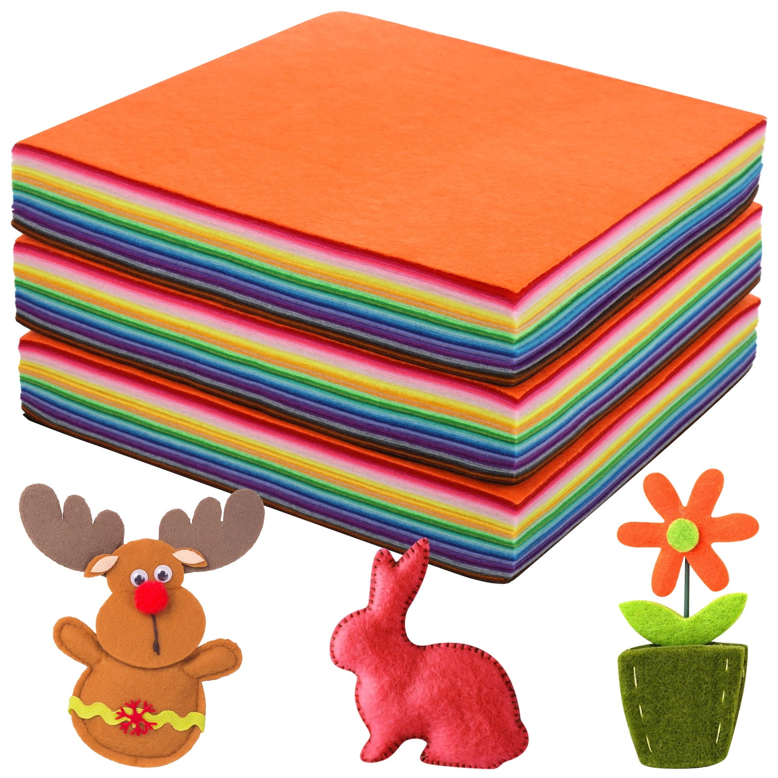 120 Pcs Felt Sheets 11.8x11.8 in, 40 Colors Craft Felt Squares, Soft & Long-Lasting, Easy to Cut, Fabric Felt for DIY Crafts, Sewing, Young Artist's Art Projects, Decorations