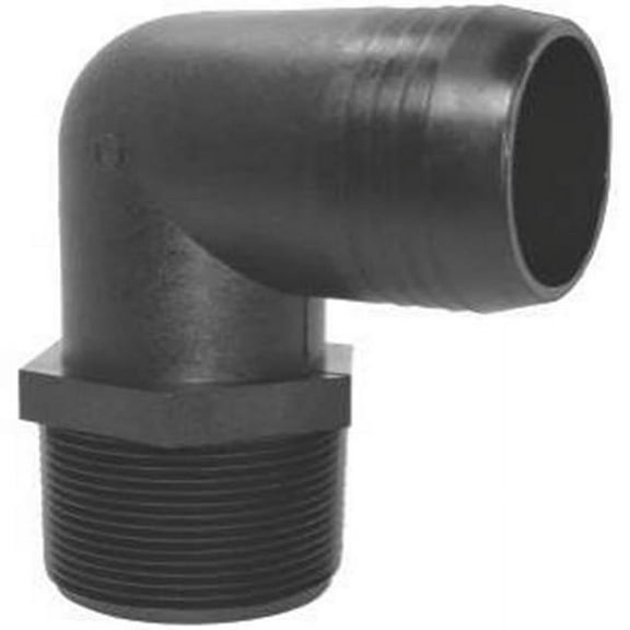 Green LEAF EL 1414 P Hose to Pipe Elbow, 90 deg, 1/4 in, Barb x MPT, Polypropylene