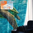 thumbnail image 5 of Blue Sea Turtle Coastal Blackout Curtains for Bedroom/Living Room, Pinch Pleated Black Out Curtains, Nautical Summer Ocean Beach Room Darkening Window Drapes with Hooks 2 Panels, 39"x70", 5 of 8